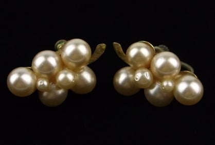 Beautiful Vintage 1940s Celluloid Grapes Earrings