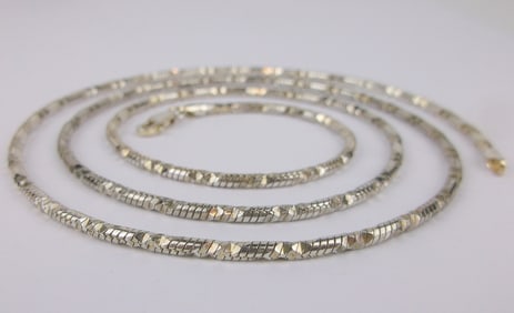 Stunning Vint Heavy Thick Sterling Silver Chain Necklace 30"