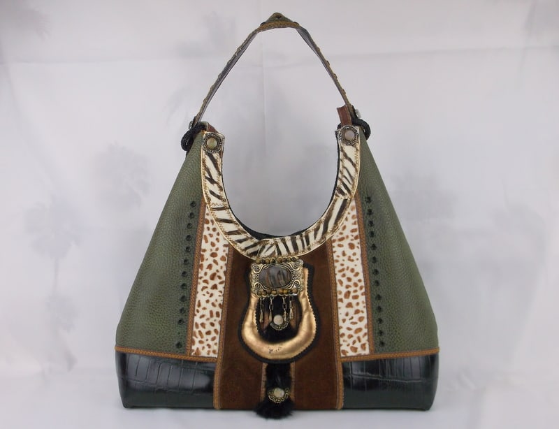 Stunning Big Vintage Mary Francis Leather Handbag Purse (1 of 10)