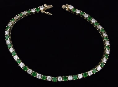 Stunning Vintage Gold Over Sterling Silver Tennis Bracelet 7.25"