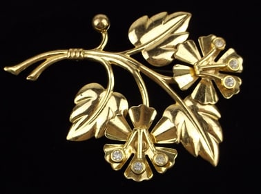 Stunning Big Vintage 1940s Rhinestone Brooch