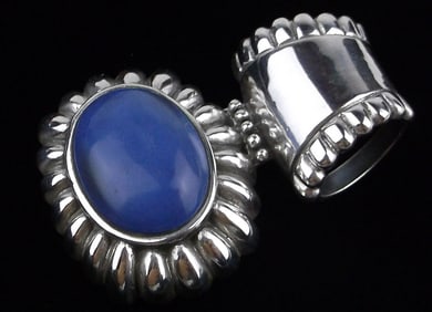 Mint Vintage Thick Sterling Silver Lapis Lazuli Pendant
