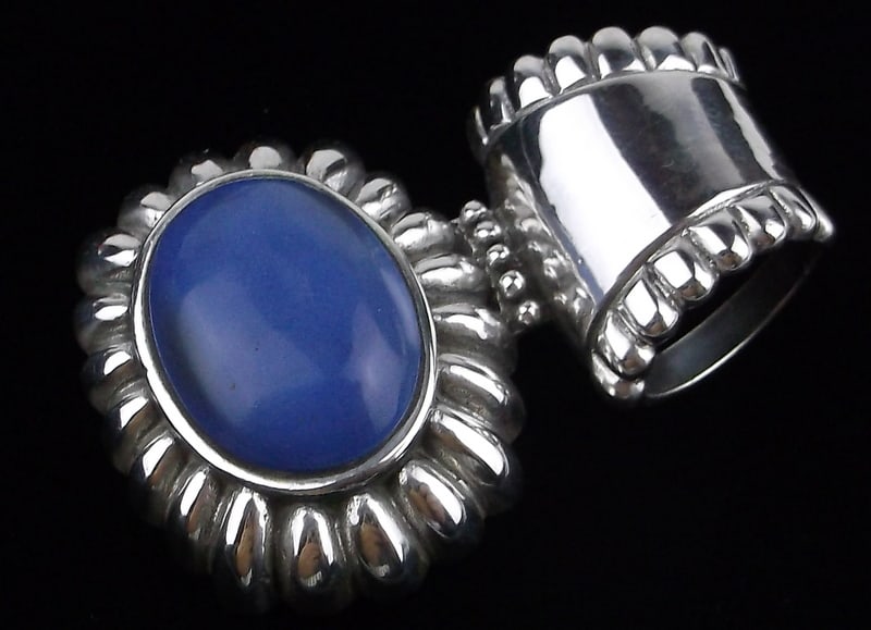 Mint Vintage Thick Sterling Silver Lapis Lazuli Pendant (1 of 3)