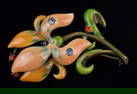 Mint Vintage Enameled Rhinestone Flower Brooch