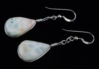 Mint Sterling Silver Larimar Teardrop Earrings