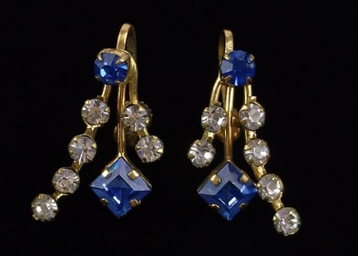 Gorgeous Vintage 1940s Austria Crystal Earrings