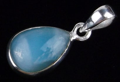 New Sterling Silver Larimar Teardrop Pendant
