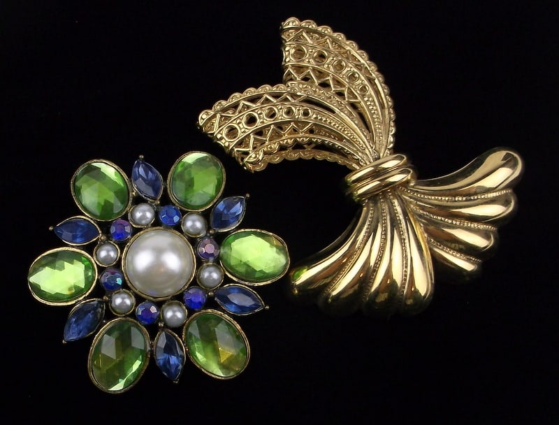 2 Vintage Rhinestone Brooch Lot Stunning (1 of 3)