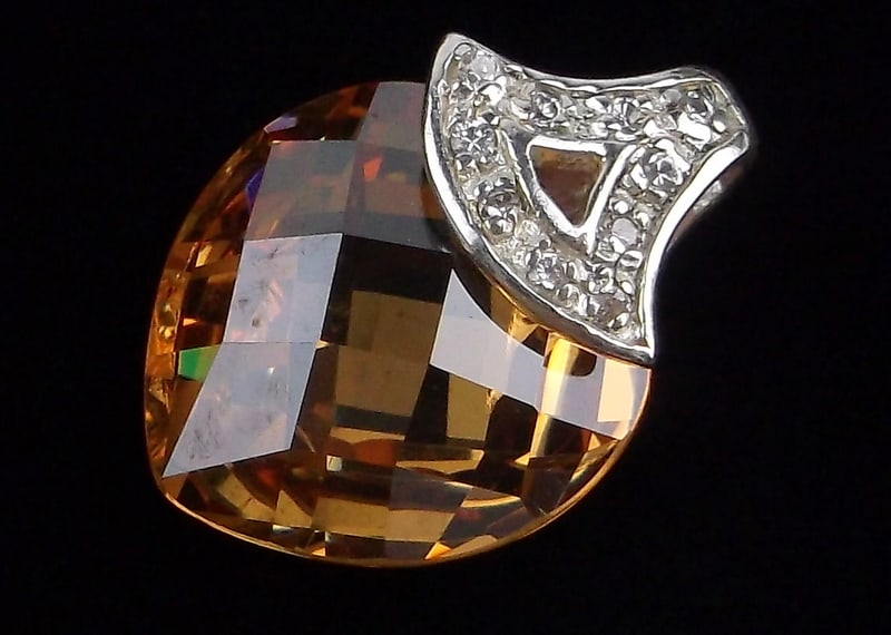 Mint Sterling Silver Orange Tourmaline Heart Pendant (1 of 2)