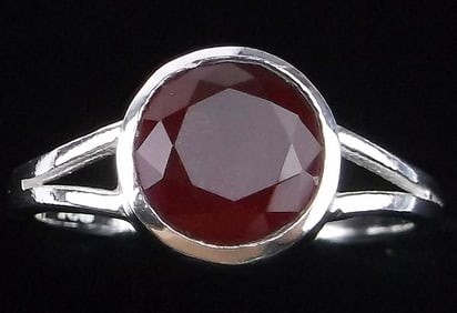 New Sterling Silver 1.25ct Red Tourmaline Ring 6.5