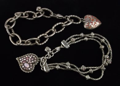2 Gorgeous Vintage Brighton Bracelet Lot 8-8.5"