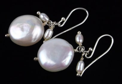 New Sterling Silver MOP Pearl Drop Earrings