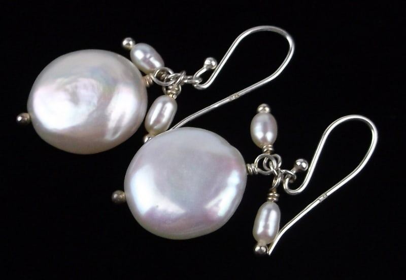 New Sterling Silver MOP Pearl Drop Earrings (1 of 2)