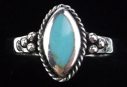 New Sterling Silver Turquoise Ring 6