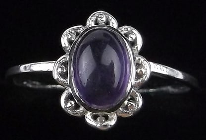 New Sterling Silver .50ct Amethyst Ring Size 7