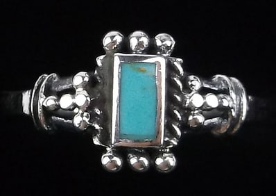 New Bali Sterling Silver Turquoise Ring 7