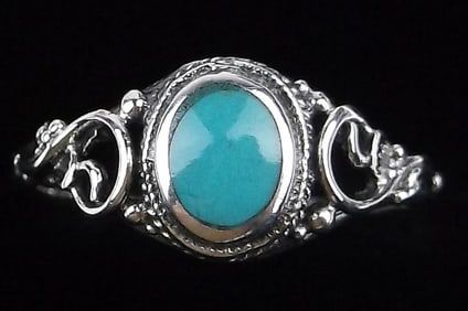 New Sterling Silver Turquoise Ring 7