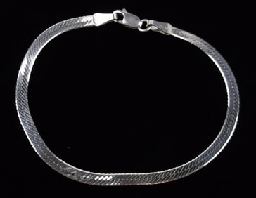 Mint Vintage Italian Sterling Silver Chain Bracelet 7.25"