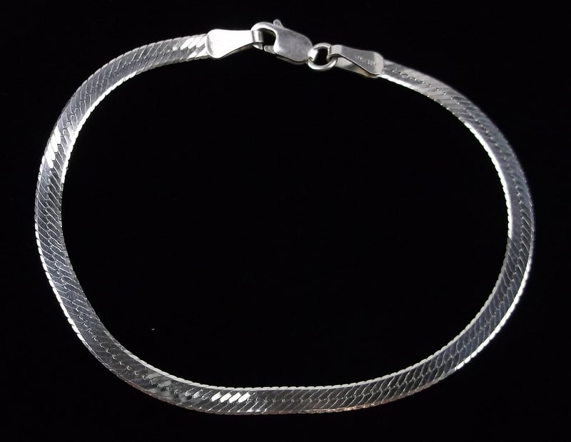 Mint Vintage Italian Sterling Silver Chain Bracelet 7.25": Guaranteed Solid 925 Sterling Silver, in Excellent Condition