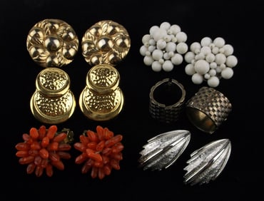 6 Gorgeous Vintage 1950s-70s Earrings Sets Lot