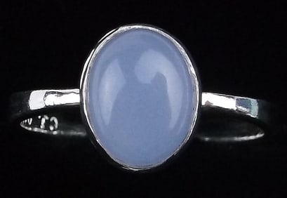 New Sterling Silver Blue Chalcedony Ring 7.5