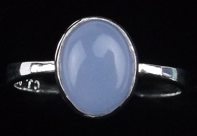New Sterling Silver Blue Chalcedony Ring 7.5 (1 of 2)