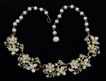 Stunning Vint 1950s Enameled Coro Craft Pegasus Necklace 16"