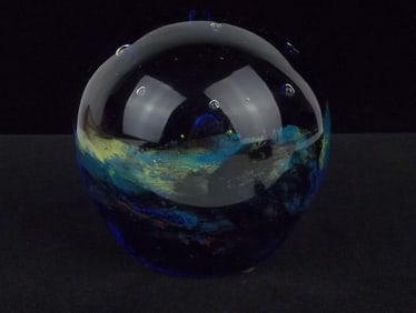 Mint Vintage Galaxy Art Glass Paperweight