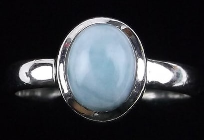 New Sterling Silver Larimar Ring Size 7.5 Southwestern