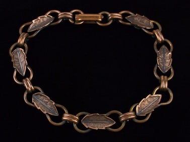 Stunning Vintage 1960s Bell Solid Copper Bracelet 7.5"