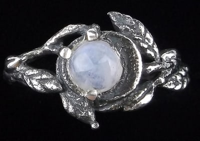 New Thick Sterling Silver Moonstone Tree Branch Ring 5
