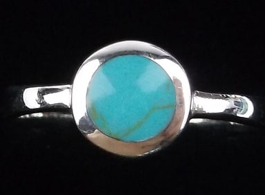 New Sterling Silver Turquoise Ring 6.5