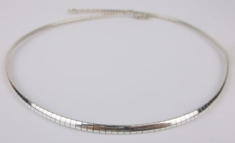 Mint Vint Thick Italian Sterling Silver Omega Chain Necklace 16"