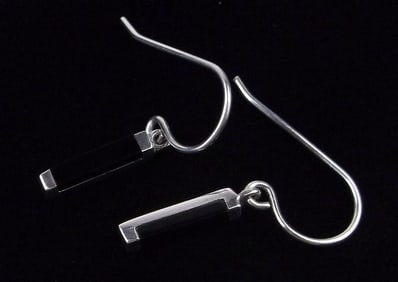 Mint Vintage Sterling Silver Onyx Drop Earrings