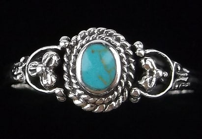 New Bali Sterling Silver Turquoise Ring 8.5
