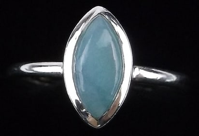New Sterling Silver Larimar Ring Adjustable 6-8
