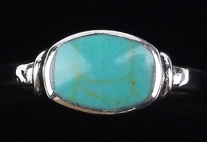 New Sterling Silver Turquoise Ring 4.5