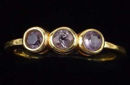 New Gold Over Sterling Silver Amethyst Ring 8