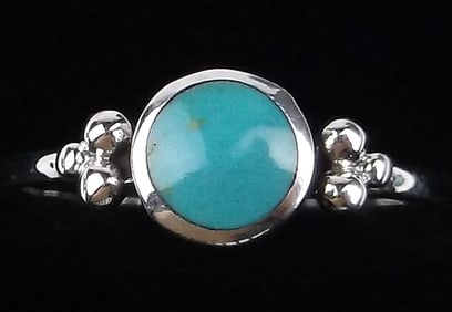 New Bali Sterling Silver Turquoise Ring 5.75