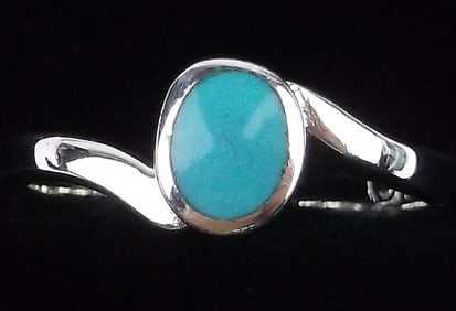 New Sterling Silver Turquoise Ring 4.5