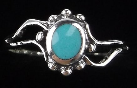 New Bali Sterling Silver Turquoise Ring 6