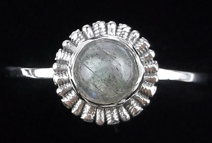 New Sterling Silver Labradorite Sun Ring 7
