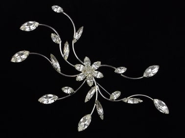 Big Mint Vintage Rhinestone Brooch