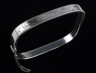 Stunning Vintage Taxco Sterling Silver Square Bracelet 7"