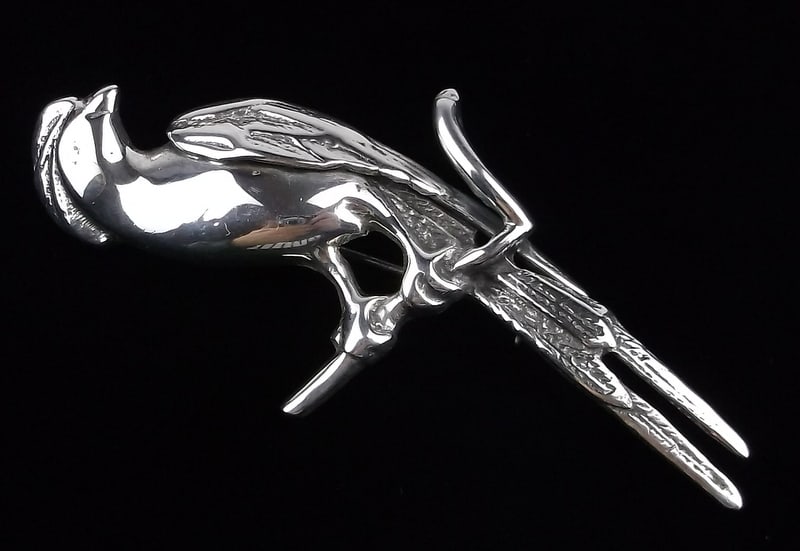 Stunning 1930s Art Deco Sterling Silver Bird of Paradise Brooch (1 of 6)