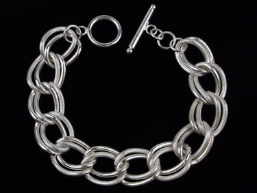 Mint Vint Thick Heavy Sterling Silver Solid Chain Bracelet 8"