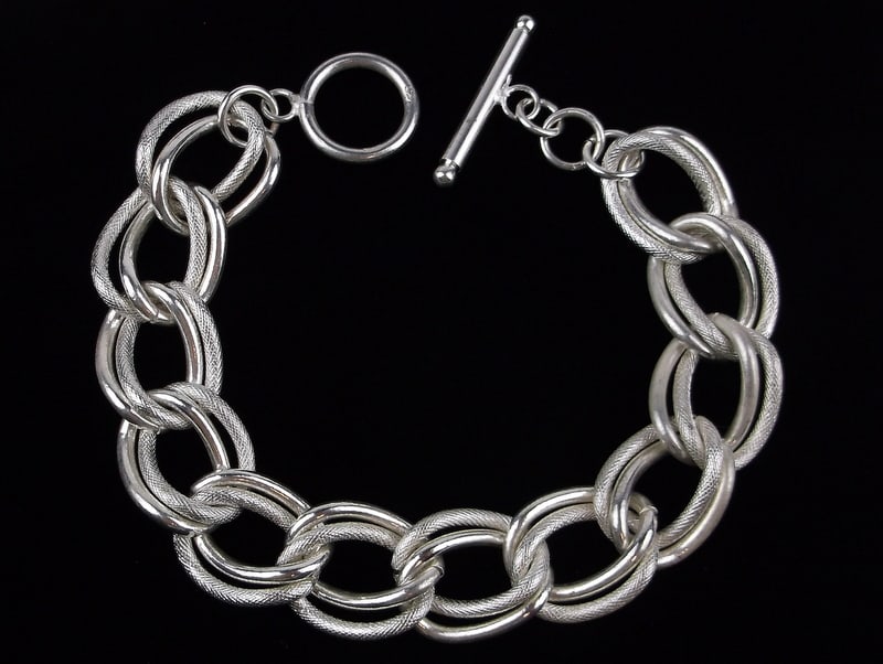 Mint Vint Thick Heavy Sterling Silver Solid Chain Bracelet 8" (1 of 4)