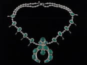 HUGE Vint 1960s HOBE Squash Blossom Necklace 24" Southwestern