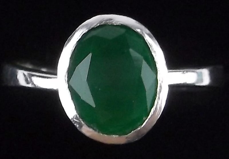 New Sterling Silver Green Chalcedony Ring 6.5 (1 of 2)