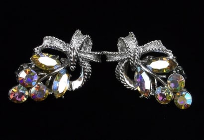 New Vintage 1960s Coro Craft Rhinestone Earrings